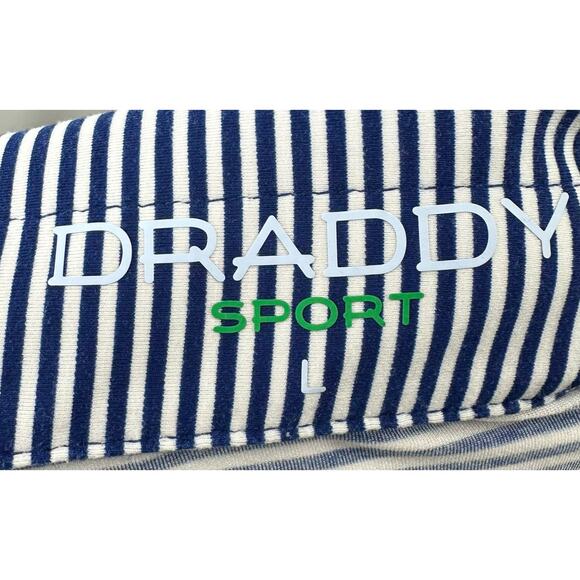 B.Draddy Sport Navy Striped Poly Blend Performance Golf Polo Men’s Size L - Picture 5 of 6